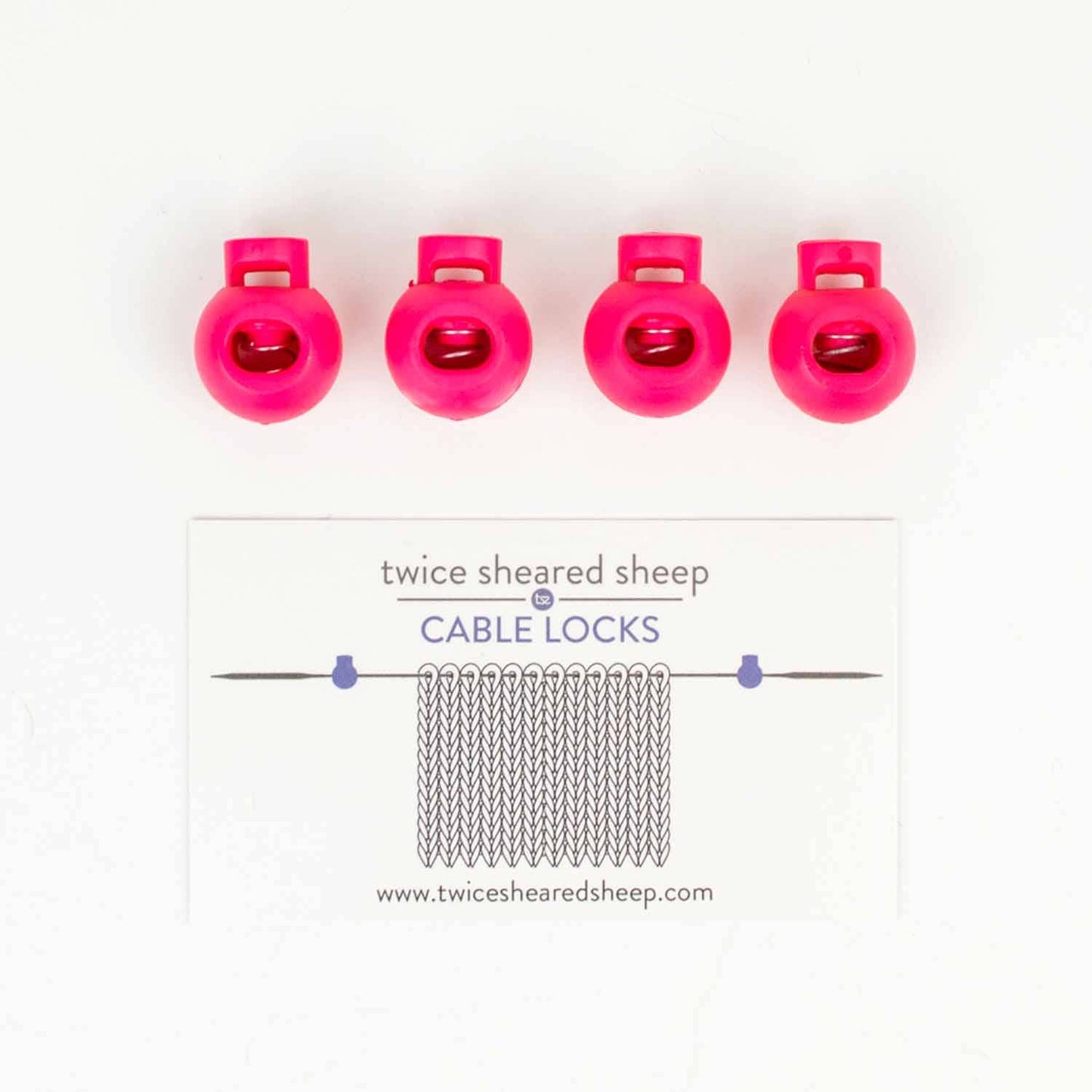 Cable Locks - Circular Needle Cord Stops - 2 pair: Small (up to US 6)