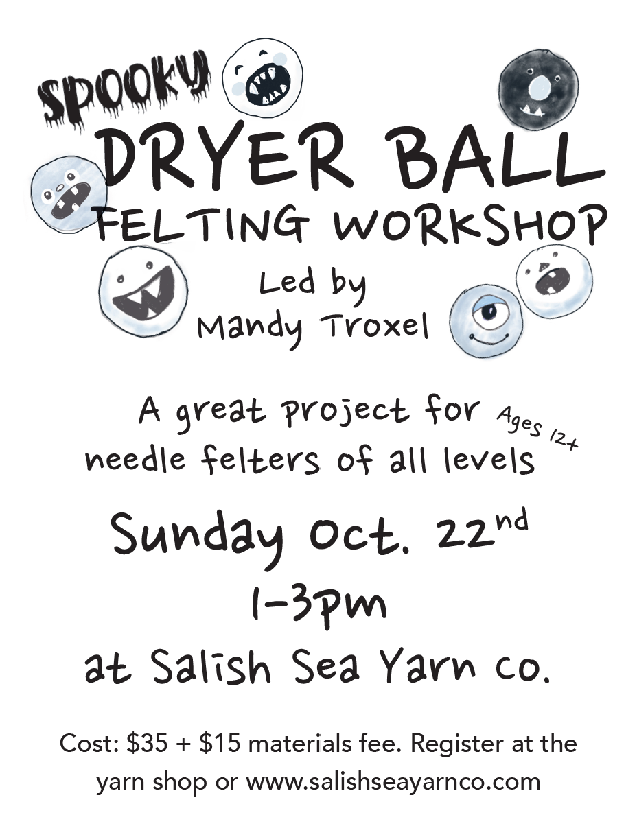 Spooky Dryer Ball Felting Workshop