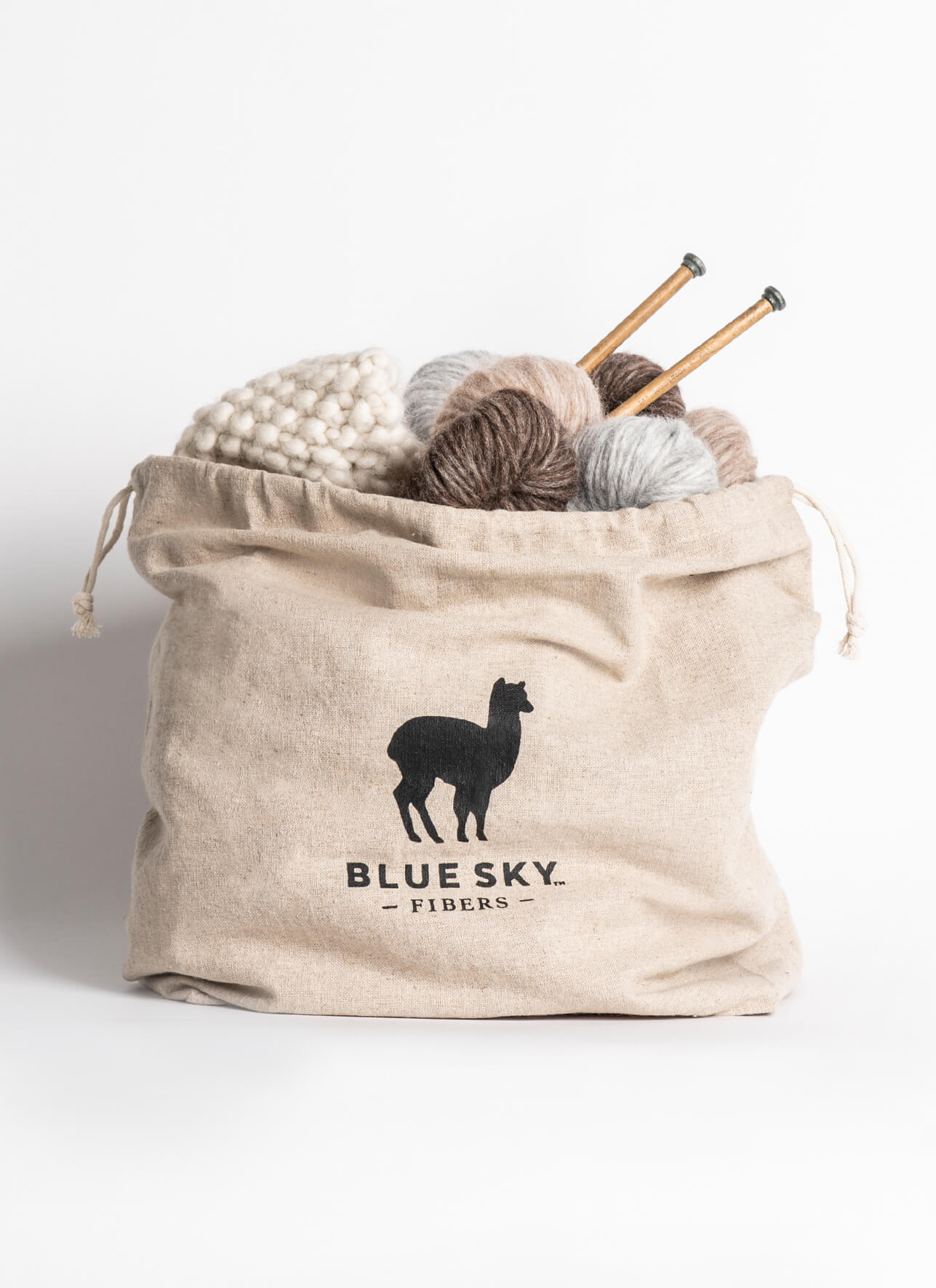 Blue Sky Fibers Drawstring Project Bag