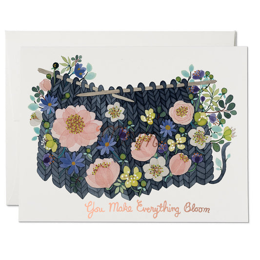 Greeting Card - Knitted Blossoms