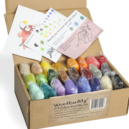 Woolbuddy 24 Color Roving Mix