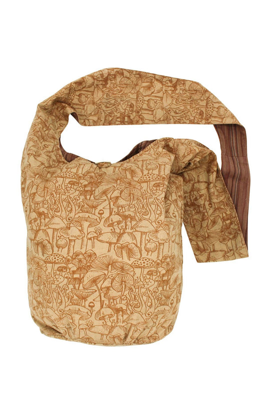 Boho Printed shoulder Bag: One Size / Brown