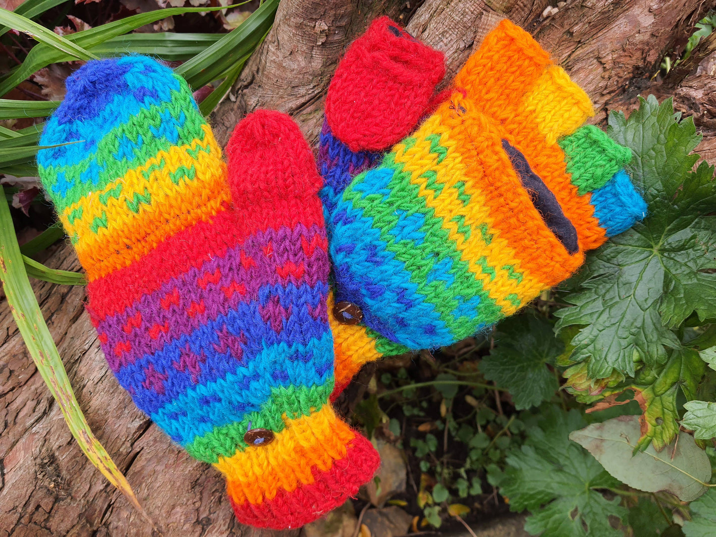 Rainbow Foldover Mitten / Gloves