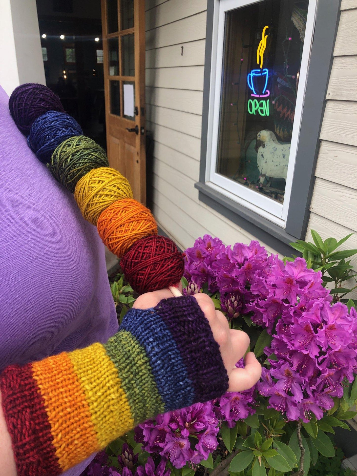 Rainbow Pride Fingerless Mitts Kit